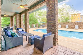 take a dip in the pool at the lofts at reynolds village apartments in asheville north carolina
